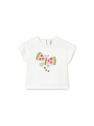 Mayoral T-Shirt 1087 Biały Regular Fit. Białe t-shirty i topy dla dziewczynek Mayoral, bez wzorów, z bawełny, bez ramiączek. Za 79.99 zł.