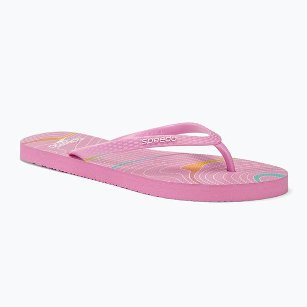 Japonki damskie Speedo Flip Flop. Czerwone klapki damskie Speedo, bez wzorów, z materiału, sportowe, bez obcasa. Za 79.99 zł.