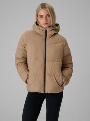 4F Kurtka z wypełnieniem syntetycznym damska - brązowa XXL. Brązowe kurtki damskie 4f, na zimę, s, bez wzorów, z syntetyku, bez kaptura. Za 399.99 zł.