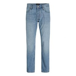 Jeans Jack & Jones Chris 693 niebieski denim. Niebieskie spodnie sportowe męskie Jack&Jones, bez wzorów, z denimu. Za 253.76 zł.
