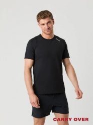 Bjorn_borg BORG ATHLETIC T-SHIRT z recyklowanego poliestru - BLACK BEAUTY. Czarne t-shirty męskie Björn Borg, m, bez wzorów, sportowe, bez kołnierzyka. Za 226.00 zł.