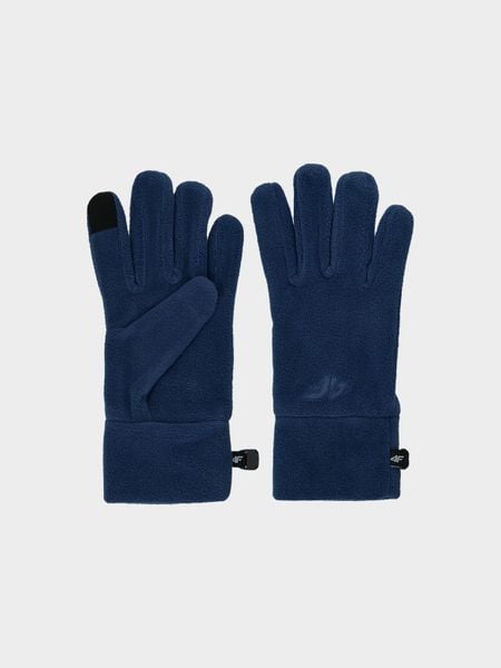 4F Rękawiczki polarowe Touch Screen dziecięce - granatowe S/M. Niebieskie rękawiczki dziecięce 4f, bez wzorów, z polaru. W wyprzedaży za 29.99 zł.