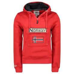 Bluza Geographical Norway GYMCLASS RED DB MEN 054 czerwony męska. Czerwone bluzy męskie Geographical Norway, m, bez wzorów, bez kaptura. Za 139.00 zł.