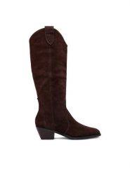 Badura Kozaki EO-ENLAI-WS1226-03Z Brązowy ciemny. Brązowe kozaki damskie Badura, ze skóry, bez obcasa, na słupku. Za 549.99 zł.