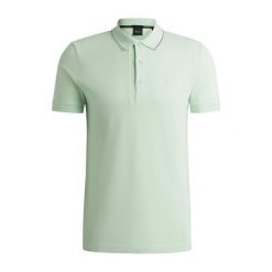 Koszulka Polo męska BOSS Paule 4 Open Green slim fit zielona (50506195-388). Zielone koszulki polo męskie Boss, m, bez wzorów, sportowe, bez ramiączek. Za 319.00 zł.