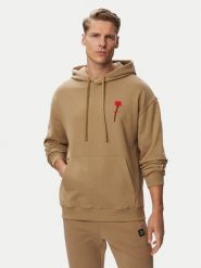 HUGO Bluza Diflow 50574451 Beżowy Relaxed Fit. Brązowe bluzy męskie Hugo, l, bez wzorów, z bawełny, bez kaptura. Za 599.99 zł.