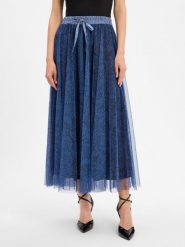 More & More spódnica maxi o linii A Kobiety niebieski, 42. Niebieskie spódnice damskie More & More, bez wzorów, z satyny, wizytowe, maxi, proste. Za 229.95 zł.