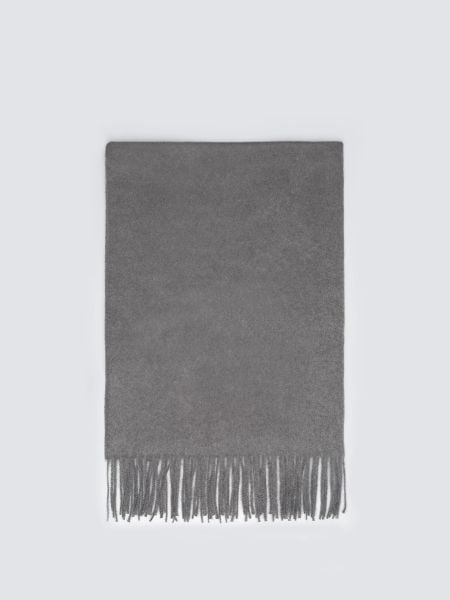 Szal damski z frędzlami szary Herynias 902. Szare czapki i kapelusze damskie Big Star, bez wzorów, z materiału, biznesowe. W wyprzedaży za 99.99 zł.