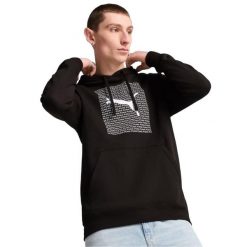 Męska Bluza Z Logo Essentials. Czarne bluzy sportowe męskie Puma, m, bez wzorów, z bawełny, z kapturem, na fitness i siłownię. Za 179.00 zł.