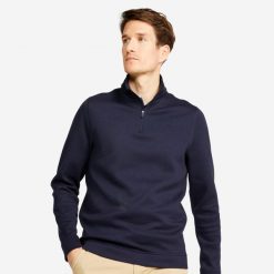 Bluza do golfa męska Inesis MW500. Brązowe bluzy męskie INESIS, m, bez wzorów, z elastanu, bez kaptura, na golfa. Za 89.99 zł.