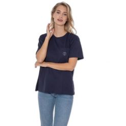 Koszulka damska Protest Prtsires. Niebieskie t-shirty damskie Protest, bez wzorów, z bawełny, bez kołnierzyka. Za 151.00 zł.