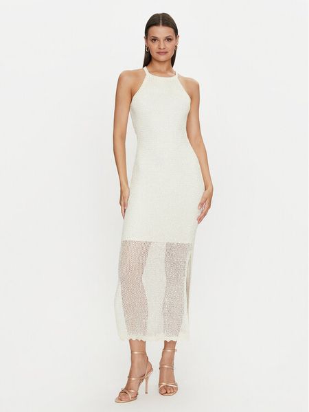 Guess Sukienka letnia W4YK50 Z37G0 Écru Regular Fit. Sukienki damskie Guess, na lato, xxl, z aplikacjami, z syntetyku, bez kołnierzyka, bez ramiączek. Za 599.99 zł.