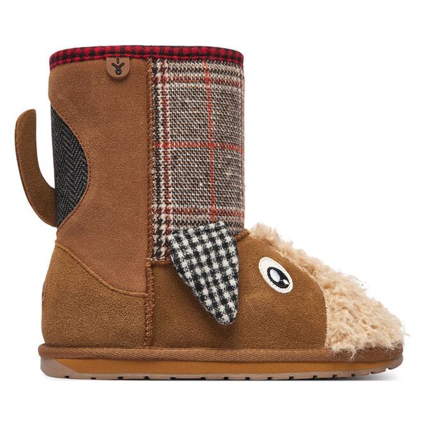 Śniegowce EMU Australia. Brązowe buty zimowe chłopięce Emu Australia, bez wzorów, bez zapięcia. Za 384.99 zł.