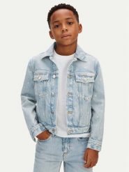 Calvin Klein Kurtka jeansowa LVCKSJD02B Niebieski Regular Fit. Niebieskie kurtki i płaszcze dla chłopców Calvin Klein, bez wzorów, z bawełny, bez kaptura. Za 409.99 zł.