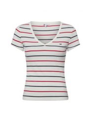 Tommy Jeans Koszulka Kobiety Bawełna biały, S. Białe t-shirty damskie Tommy Jeans, s, bez wzorów, z bawełny, eleganckie, bez kołnierzyka. Za 149.95 zł.