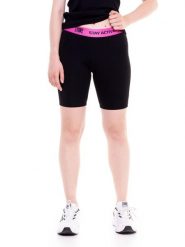 Krótkie legginsy Energy. Czarne legginsy sportowe damskie LEONE 1947 APPAREL, l, bez wzorów, z bawełny, krótkie, na fitness i siłownię. Za 42.06 zł.