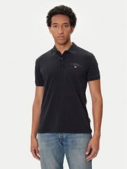 Napapijri Polo Elbas NP0A4GDL Czarny Regular Fit. Czarne koszulki polo męskie Napapijri, m, bez wzorów, z bawełny, bez ramiączek. Za 210.00 zł.