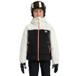 Kurtka śniegowa techniczna dla Dziewczynki SNOWYHILL PUFFY. Białe buty zimowe dziewczęce Roxy, bez wzorów, bez zapięcia. Za 459.99 zł.