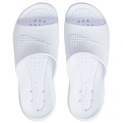 Klapki Nike Victori One Slide CZ7836 100 białe. Białe klapki damskie bez wzorów, z materiału, sportowe, bez obcasa. Za 202.13 zł.