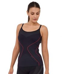 Koszulka damska na ramiączkach Brubeck FITNESS. Czarne koszulki sportowe damskie Brubeck, l, bez wzorów, z materiału, bez kołnierzyka, bez ramiączek, do biegania. Za 59.99 zł.