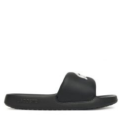 Klapki Lacoste. Białe klapki damskie Lacoste, bez wzorów, bez obcasa. Za 129.99 zł.