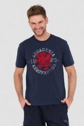 AERONAUTICA MILITARE Granatowy bawełniany męski t-shirt M.C., Rozmiar 3XL. Niebieskie t-shirty męskie Aeronautica Militare, l, bez wzorów, z bawełny, bez kołnierzyka. W wyprzedaży za 190.99 zł.