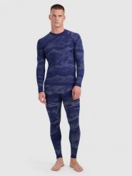 4F Bielizna termoaktywna bezszwowa (dół) męska - granatowa XXL/3XL. Niebieskia bielizna termoaktywna męska 4f, m, ze skóry. Za 149.99 zł.