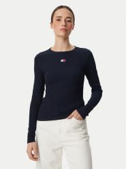 Tommy Jeans Bluzka DW0DW20178 Granatowy Slim Fit. Niebieskie koszule damskie Tommy Jeans, l, bez wzorów, z bawełny, bez kołnierzyka, bez ramiączek. Za 189.99 zł.