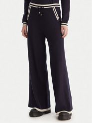 Gaudi Spodnie dzianinowe 521BD23001 Granatowy Wide Leg. Niebieskie spodnie materiałowe damskie Gaudi, xs, bez wzorów, z dzianiny. Za 469.99 zł.