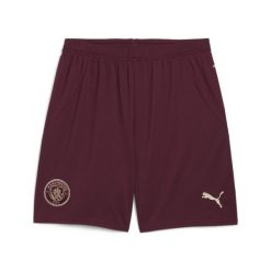 Męskie szorty Manchester City 24/25 PUMA Dark Jasper Red. Czerwone krótkie spodenki sportowe męskie Puma, m, bez wzorów, do piłki nożnej. W wyprzedaży za 177.00 zł.