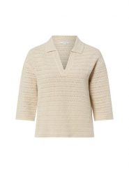 Opus sweter z krótkim rękawem z dzianiny - Garakino Kobiety Bawełna beżowy, 42. Brązowe swetry damskie Opus, bez wzorów, z bawełny, sportowe, bez kołnierzyka, bez ramiączek, krótkie, bez kaptura. Za 229.95 zł.