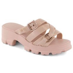 Komfortowe klapki damskie pachnące na obcasie nude Zaxy NN285044. Klapki damskie Zaxy, bez wzorów, z gumy, bez obcasa, na obcasie. Za 143.99 zł.