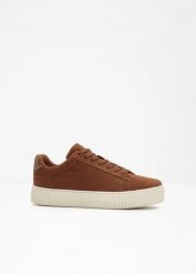 Sneakersy. Brązowe obuwie sportowe damskie bonprix, bez wzorów. Za 149.99 zł.