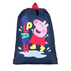Worek Peppa Pig. Niebieskie plecaki damskie Peppa Pig, bez wzorów, sportowe. Za 39.99 zł.