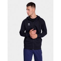 Bluza hmlGO 2.0 ZIP HOODIE. Czarne bluzy męskie Hummel, s, bez wzorów, bez kaptura, na fitness i siłownię. Za 250.00 zł.