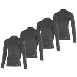 Koszulka termoaktywna Heat Keeper z długim rękawem damska Premium 4-pak. Czarne koszulki sportowe damskie HEAT KEEPER, l, bez wzorów, z materiału, bez kołnierzyka, bez ramiączek, narciarskie. Za 307.92 zł.