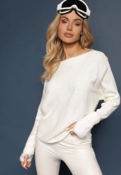 Jasnobeżowy Sweter o Klasycznym Kroju i Dekoltem w Łódkę Valorvia. Brązowe swetry damskie Renee, m, bez wzorów, z jeansu, biznesowe, bez kołnierzyka, bez ramiączek, bez kaptura. Za 99.99 zł.