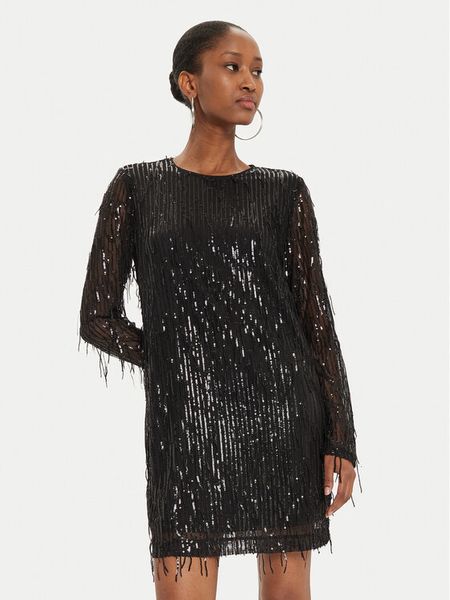 ONLY Sukienka koktajlowa Anika 15336062 Czarny Regular Fit. Czarne sukienki damskie Only, s, bez wzorów, z syntetyku, wizytowe, bez kołnierzyka, bez ramiączek. Za 129.99 zł.