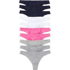 Stringi (10 par). Czarne stringi damskie bonprix, bez wzorów. Za 87.99 zł.