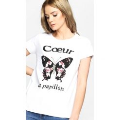 Biały T-shirt Papillon. Białe t-shirty damskie Born2be. Za 34.99 zł.
