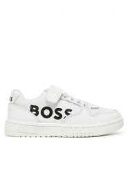 BOSS Sneakersy J51644 E Biały. Białe buty sportowe dziewczęce Boss, bez wzorów, ze skóry, bez zapięcia. Za 319.99 zł.