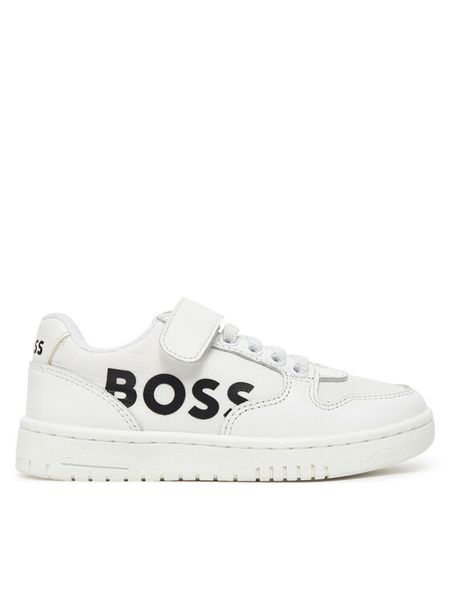 BOSS Sneakersy J51644 E Biały. Białe buty sportowe dziewczęce Boss, bez wzorów, ze skóry, bez zapięcia. Za 319.99 zł.