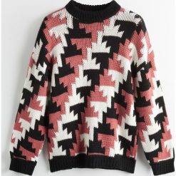 Sweter z wełną merino ReDesign - Wielobarwn. Brązowe swetry damskie Reserved, z wełny. Za 239.99 zł.