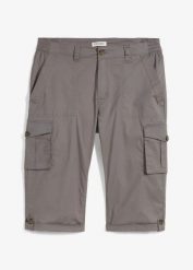 Długie bermudy, regular fit. Szare szorty męskie bonprix, m, bez wzorów. Za 119.99 zł.