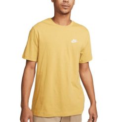 T-Shirt Club Rozmiar M Żółty - AR4997-725. Żółte t-shirty męskie Nike, m, bez wzorów, z bawełny, klasyczne, bez kołnierzyka. Za 128.05 zł.