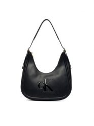 Calvin Klein Torebka Bold Ck Crescent Bag LV04F3427G Czarny. Czarne torebki do ręki damskie Calvin Klein, bez wzorów, ze skóry, bez dodatków. Za 529.99 zł.