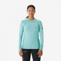 Koszulka bezszwowa damska Simond Alpinism z wełną. Niebieskie koszulki sportowe damskie SIMOND, m, bez wzorów, z dzianiny, bez kołnierzyka, bez ramiączek, trekkingowe. Za 159.99 zł.