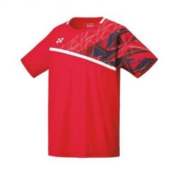 Koszulka sportowa męska Yonex Badminton Tournament. Czerwone koszulki sportowe męskie YONEX, l, bez wzorów, z materiału, bez kołnierzyka, bez ramiączek, na fitness i siłownię. Za 334.00 zł.