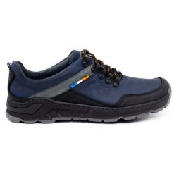Olivier Męskie buty trekkingowe skórzane 292GT granatowe niebieskie. Niebieskie trekkingi męskie na jesień. Za 319.69 zł.