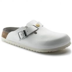 Buty do chodzenia męskie Birkenstock Boston Esd. Białe klapki męskie Birkenstock, z materiału. Za 389.00 zł.
